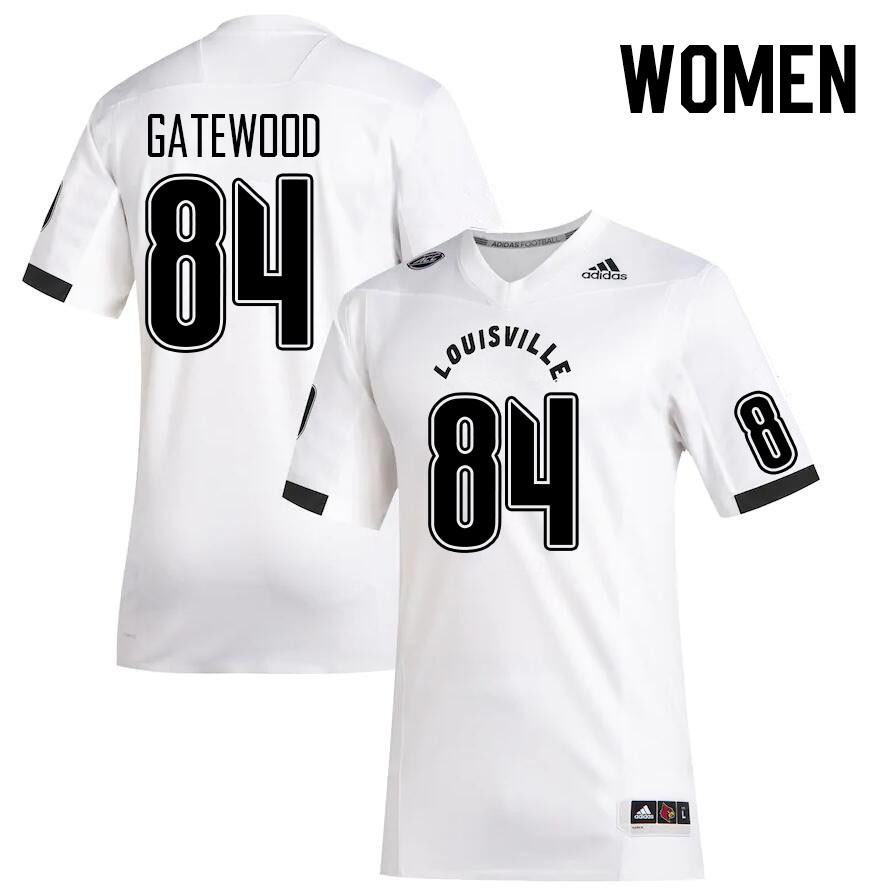 Women #84 Joey Gatewood Louisville Cardinals College Football Jerseys Stitched Sale-White